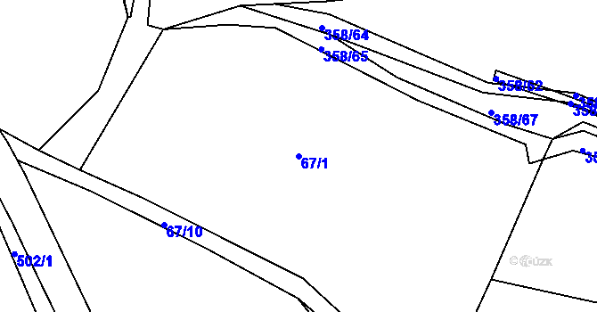 Parcela st. 67/1 v KÚ Třtí, Katastrální mapa