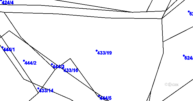 Parcela st. 433/19 v KÚ Třtí, Katastrální mapa