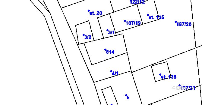 Parcela st. 21 v KÚ Luka u Verušiček, Katastrální mapa