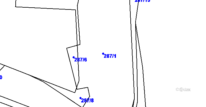 Parcela st. 287/1 v KÚ Luka u Verušiček, Katastrální mapa