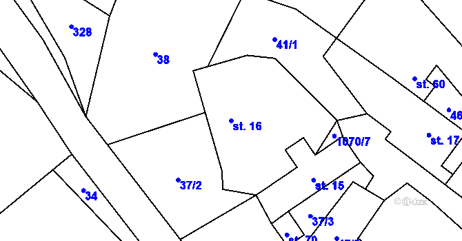 Parcela st. 16 v KÚ Luka, Katastrální mapa