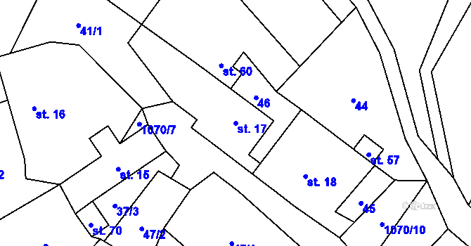 Parcela st. 17 v KÚ Luka, Katastrální mapa