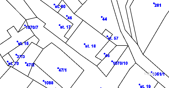 Parcela st. 18 v KÚ Luka, Katastrální mapa