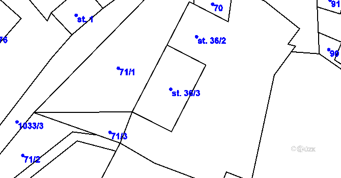 Parcela st. 36/3 v KÚ Luka, Katastrální mapa