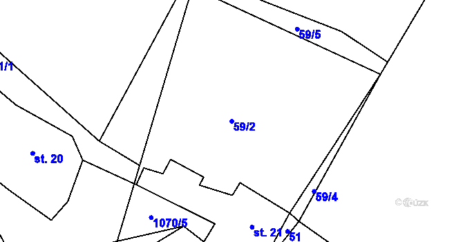 Parcela st. 59/2 v KÚ Luka, Katastrální mapa