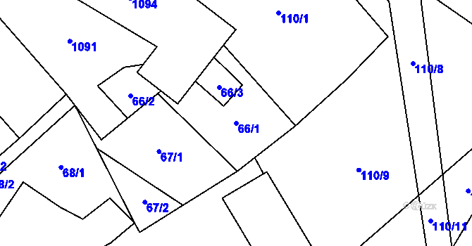 Parcela st. 66/1 v KÚ Luka, Katastrální mapa
