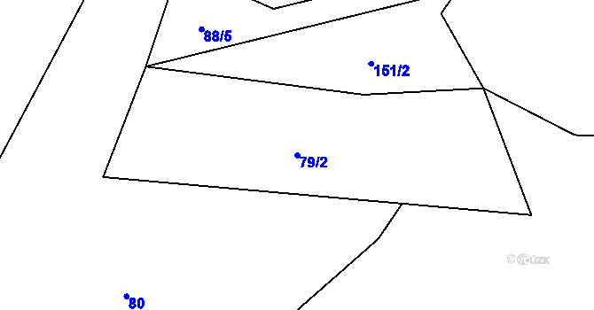 Parcela st. 79/2 v KÚ Luka, Katastrální mapa