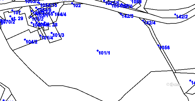 Parcela st. 101/1 v KÚ Luka, Katastrální mapa