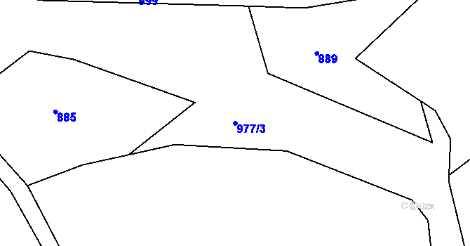 Parcela st. 977/3 v KÚ Luka, Katastrální mapa
