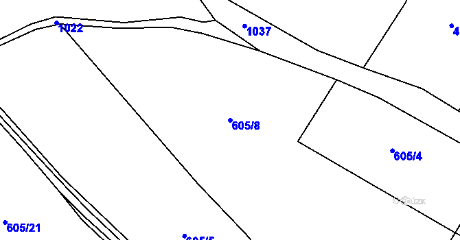 Parcela st. 605/8 v KÚ Luka, Katastrální mapa
