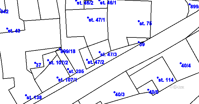 Parcela st. 47/3 v KÚ Luká, Katastrální mapa