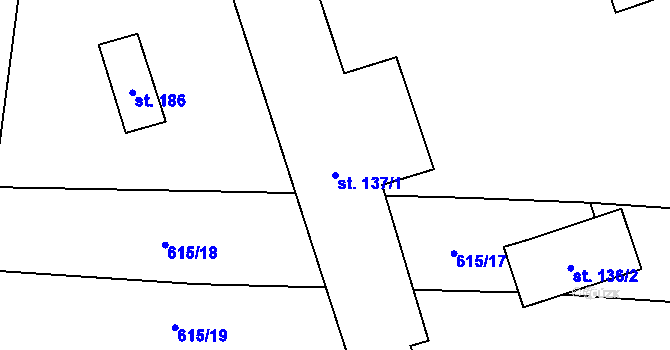 Parcela st. 137/1 v KÚ Luká, Katastrální mapa