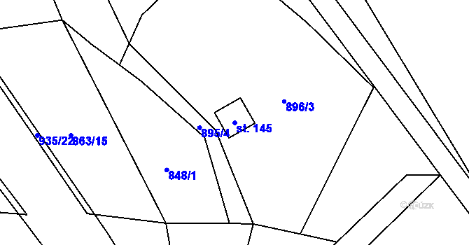 Parcela st. 145 v KÚ Luká, Katastrální mapa