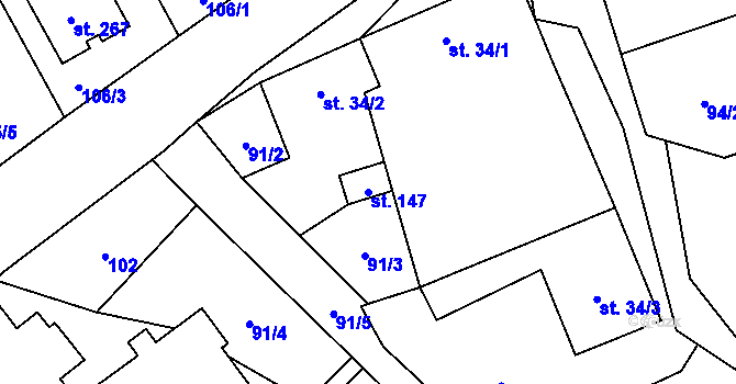 Parcela st. 147 v KÚ Luká, Katastrální mapa