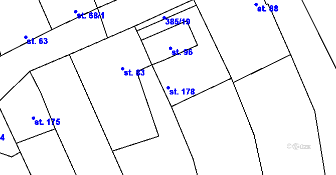 Parcela st. 178 v KÚ Luká, Katastrální mapa