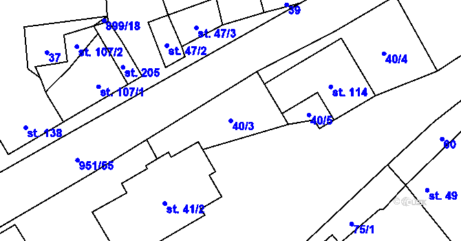 Parcela st. 40/3 v KÚ Luká, Katastrální mapa
