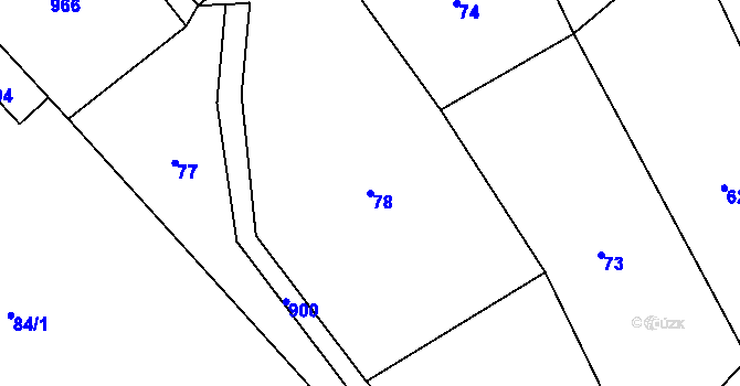 Parcela st. 78 v KÚ Luká, Katastrální mapa