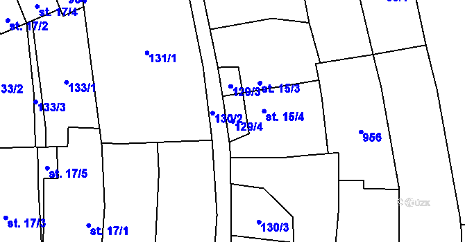 Parcela st. 129/4 v KÚ Luká, Katastrální mapa