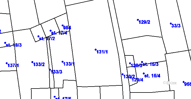 Parcela st. 131/1 v KÚ Luká, Katastrální mapa