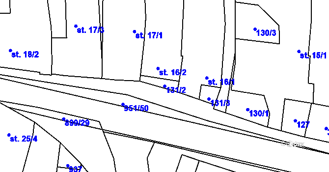 Parcela st. 131/2 v KÚ Luká, Katastrální mapa