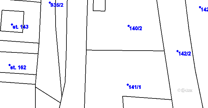 Parcela st. 140/2 v KÚ Luká, Katastrální mapa