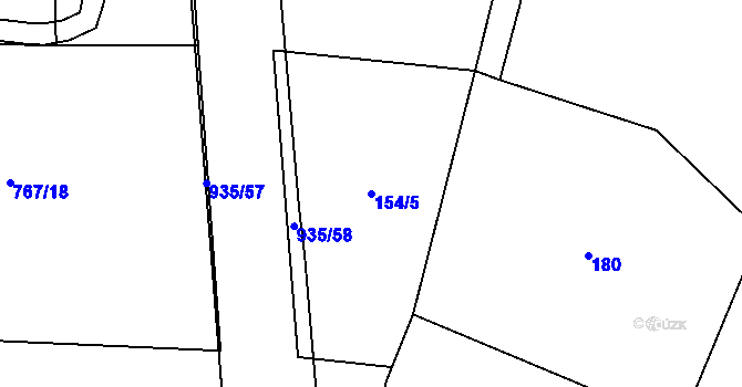 Parcela st. 154/5 v KÚ Luká, Katastrální mapa