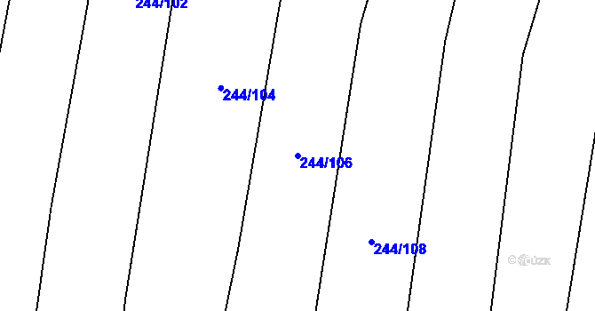Parcela st. 244/106 v KÚ Luká, Katastrální mapa