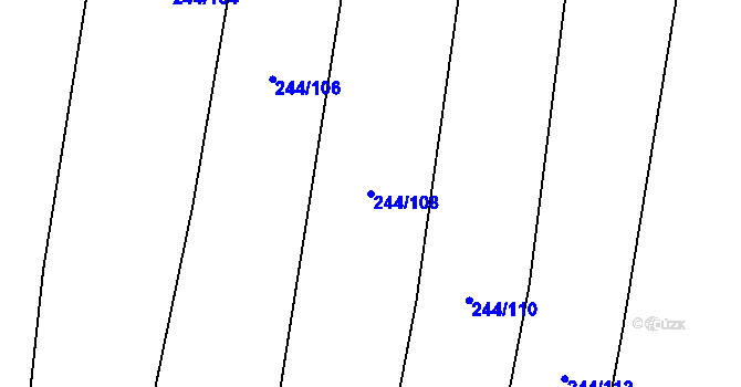 Parcela st. 244/108 v KÚ Luká, Katastrální mapa