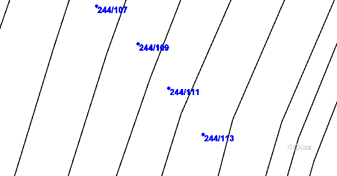 Parcela st. 244/111 v KÚ Luká, Katastrální mapa