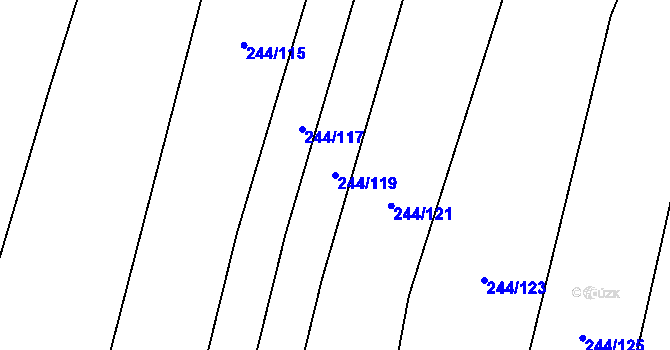 Parcela st. 244/119 v KÚ Luká, Katastrální mapa
