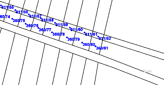 Parcela st. 360/80 v KÚ Luká, Katastrální mapa