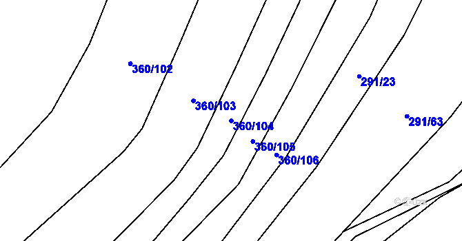 Parcela st. 360/104 v KÚ Luká, Katastrální mapa