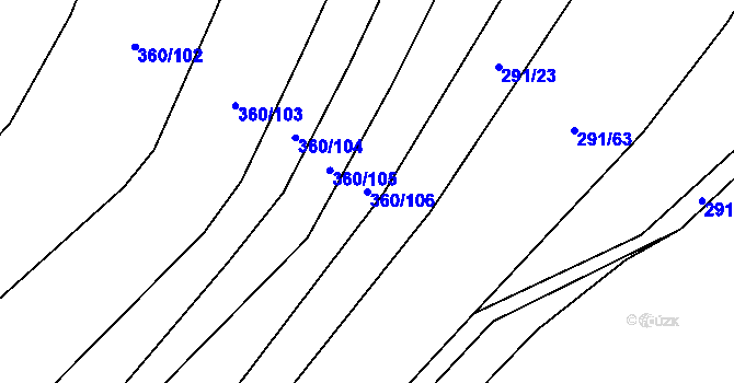 Parcela st. 360/106 v KÚ Luká, Katastrální mapa