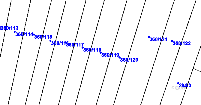 Parcela st. 360/119 v KÚ Luká, Katastrální mapa