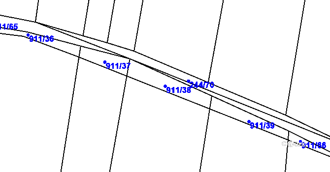 Parcela st. 911/38 v KÚ Luká, Katastrální mapa