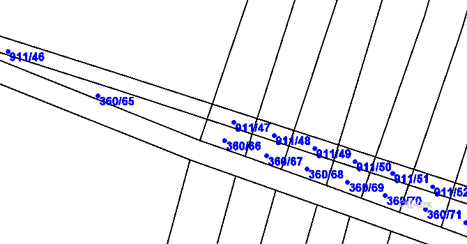 Parcela st. 911/47 v KÚ Luká, Katastrální mapa