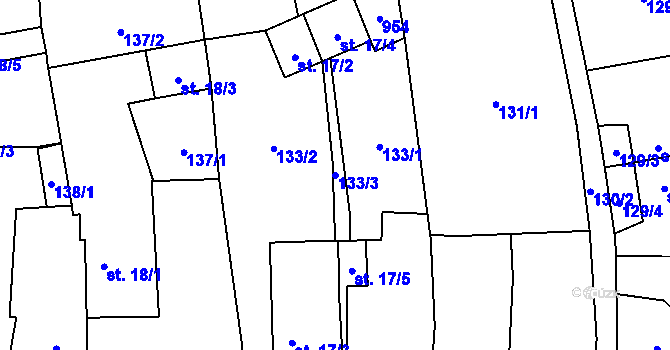 Parcela st. 133/3 v KÚ Luká, Katastrální mapa
