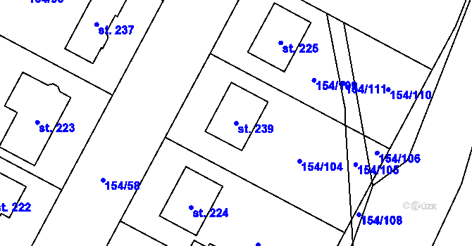 Parcela st. 239 v KÚ Luká, Katastrální mapa