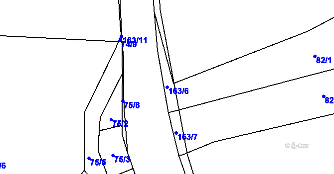 Parcela st. 163/6 v KÚ Veselíčko, Katastrální mapa