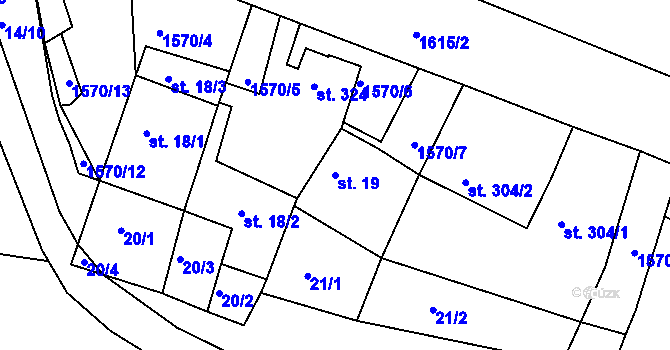 Parcela st. 19 v KÚ Luka nad Jihlavou, Katastrální mapa