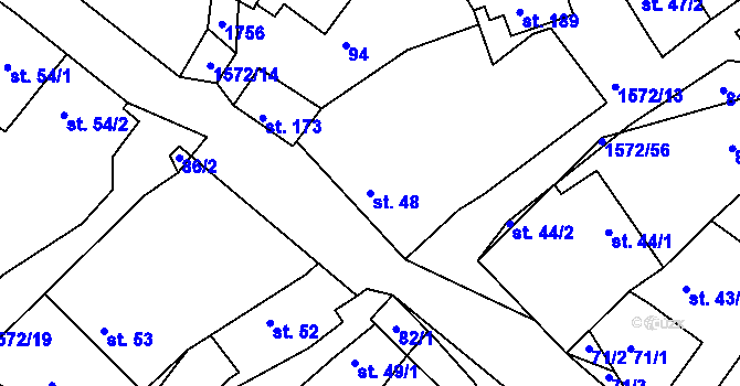 Parcela st. 48 v KÚ Luka nad Jihlavou, Katastrální mapa