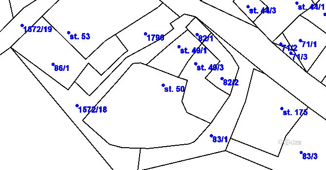 Parcela st. 50 v KÚ Luka nad Jihlavou, Katastrální mapa