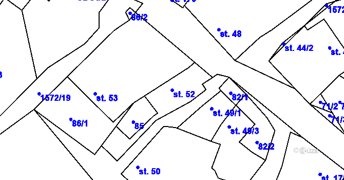 Parcela st. 52 v KÚ Luka nad Jihlavou, Katastrální mapa
