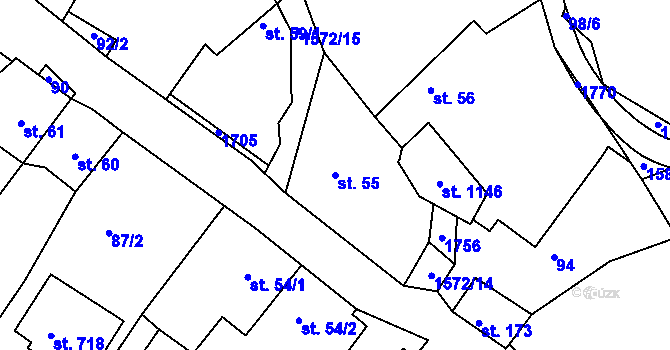 Parcela st. 55 v KÚ Luka nad Jihlavou, Katastrální mapa