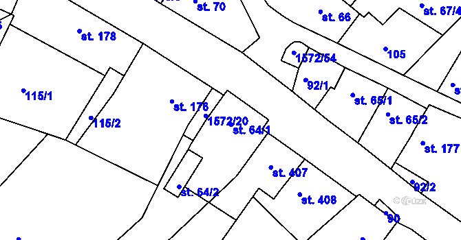 Parcela st. 64 v KÚ Luka nad Jihlavou, Katastrální mapa