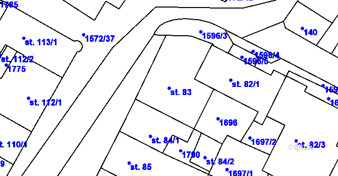 Parcela st. 83 v KÚ Luka nad Jihlavou, Katastrální mapa