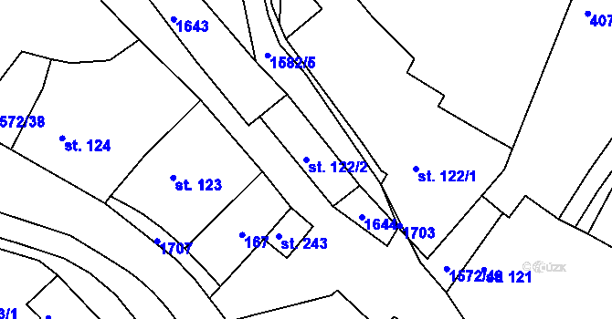 Parcela st. 122/2 v KÚ Luka nad Jihlavou, Katastrální mapa