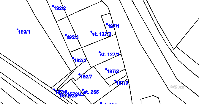 Parcela st. 127/1 v KÚ Luka nad Jihlavou, Katastrální mapa