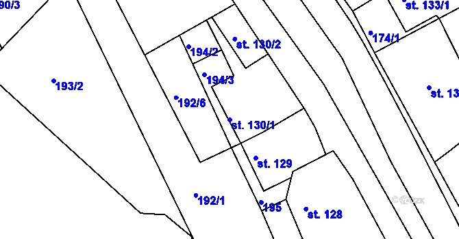Parcela st. 130/1 v KÚ Luka nad Jihlavou, Katastrální mapa