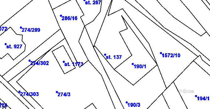 Parcela st. 137 v KÚ Luka nad Jihlavou, Katastrální mapa